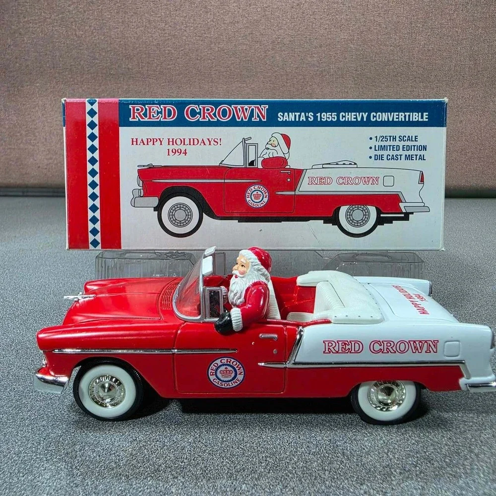 Red Crown 1955 Chevy Convertible Santa 1/25 Scale Excellent 1994 Christmas Car